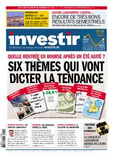 <strong>Investir - Hebdomadaire :</strong><br />Leader de la presse financière, Investir Hebdo vous accompagne dans la gestion de votre portefeuille boursier, avec des conseils, des études économiques, de la fiscalité et l’avis des gérants.