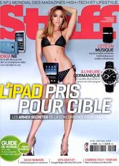 <strong>Stuff - Mensuel :</strong><br />11 numéros par an. La référence mondiale des magazines HIGH-TECH édité dans 21 pays et lu par plus d’un million de lecteurs. Une manière ludique de découvrir toutes les dernières nouveautés en Téléphonie, baladeurs MP3, Informatique, TV, HIFI, Home Cinéma etc.. Des tests exigeants, des comparatifs impitoyables et des infos en avance sur tout le monde sur les nouvelles technologies qui débarquent.