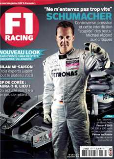 <strong>F1 RACING - Mensuel :</strong><br />12 numéros par an. Le plus beau magazine 100% F1, diffusé à travers le monde entier, les équipes de F1 Racing sont présentes dans 40 pays et reviennent de tous les Grand Prix avec les meilleures photos, interview s et potins du paddock. Le must pour les fans de la catégorie reine du sport automobile.