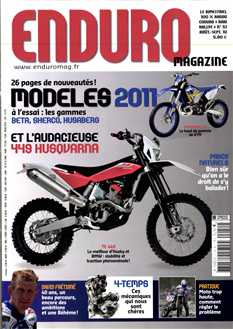 <strong>enduro magazine - Bimestriel :</strong><br />6 numéros par an. Seul magazine français entièrement dédié à la moto enduro. Dans chaque n°, partez dans l’aventure enduro à travers des randos de rêve, des raids exotiques, les petits chemins de France, sans oublier les essais, l’actu, les conseils techniques et pratiques des meilleurs pros de l’enduro. L’évasion tout-terrain en toute liberté.