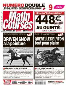 <strong>Matin Courses Samedi - Quotidien :</strong><br />Tous les jours, Matin Courses est disponible dès 18h pour la course du surlendemain !  Edition du samedi du qutodien Matin Courses.   Quotidien hippique concis qui va à l’essentiel pour vous aider à jouer au quinté et vous accompagner pour l’ensemble des autres courses. Offrant un excellent rapport qualité/prix, ce quotidien propose des rubriques exclusives comme le « KIBAKI » et des pronostics performants réalisés par des journalistes régulièrement classés parmi les 5 meilleurs dans les différents challenges.