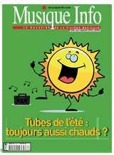 <strong>Musique Info - Mensuel :</strong><br />La seule publication de référence pour tous les professionnels du secteur musical<br />Musique Info propose chaque vendredi dans sa newsletter professionnelle et une fois par mois dans son édition papier, l’actualité la plus significative du secteur. Les quelque 50 000 professionnels du monde musical sont concernés à travers les différentes rubriques qui traitent aussi bien de l’actualité que des sujets de fond. Les enjeux les plus importants sont commentés et analysés au sein de dossiers spéciaux, points de repères indispensables pour tous les décideurs de la filière. Valeur de r&amp; ... lire la suite<br />Musique Info propose chaque vendredi dans sa newsletter professionnelle et une fois par mois dans son édition papier, l’actualité la plus significative du secteur. Les quelque 50 000 professionnels du monde musical sont concernés à travers les différentes rubriques qui traitent aussi bien de l’actualité que des sujets de fond. Les enjeux les plus importants sont commentés et analysés au sein de dossiers spéciaux, points de repères indispensables pour tous les décideurs de la filière. Valeur de référence, La rédaction effectue chaque semaine le regroupement de tous les indicateurs essentiels de l’activité discographique. Musique Info accompagne le marché et ses tendances, à la fois vitrine de l’industrie musicale, témoin de ses mutations et prescripteur pour les nouvelles opportunités de business. Cet observateur privilégié du secteur est devenu un outil de travail incontournable pour la profession. 