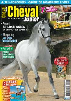 <strong>Cheval Junior - Mensuel :</strong><br />Parce que c’est tout jeune que naît la passion du cheval et de l’équitation, CHEVAL JUNIOR accompagne les premiers pas des jeunes cavaliers. Conseils de leurs champions préférés, belles histoires vécues, initiation à l’équitation éthologique, bons gestes à faire pour le bien-être de son cheval… sans oublier les BD, psycho-tests et nombreux jeux et concours. Chaque mois, votre petit cavalier grandit en lisant CHEVAL JUNIOR ! 